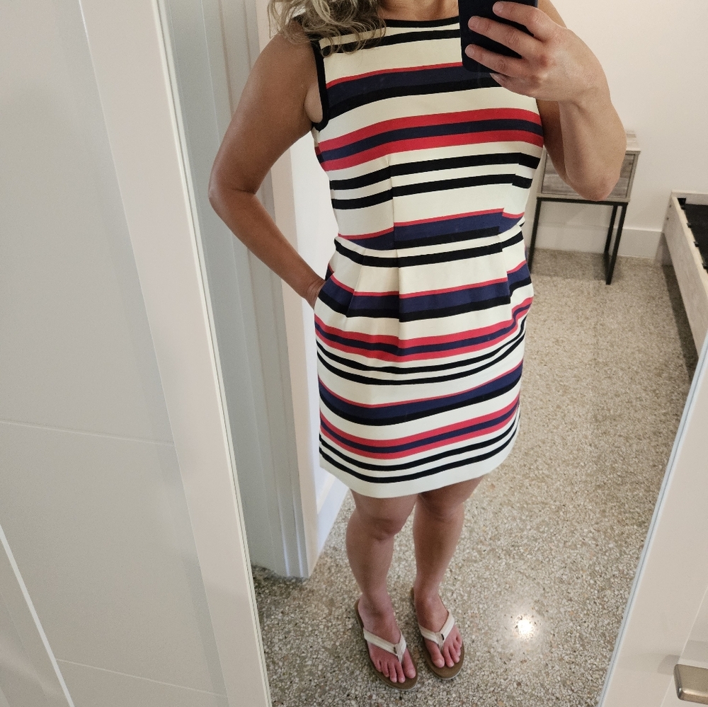 J. Crew Striped Linen Dress 00